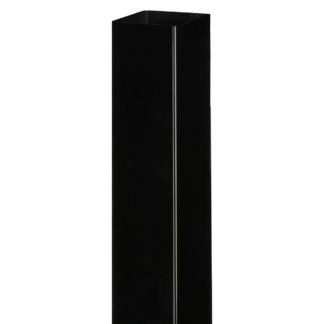 Black powder-coated square tube fencing post