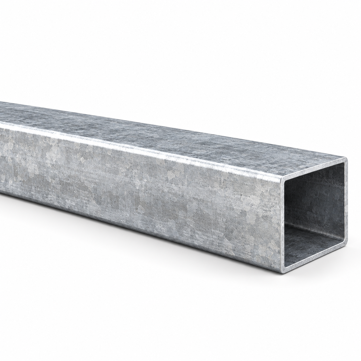 Hot-dip galvanized square steel post with open end
