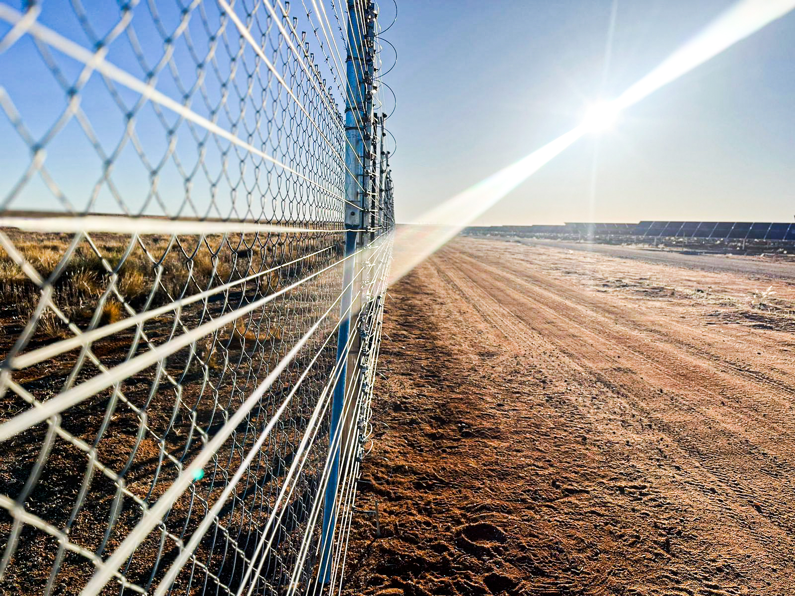 Diamond mesh and electric fencing detail