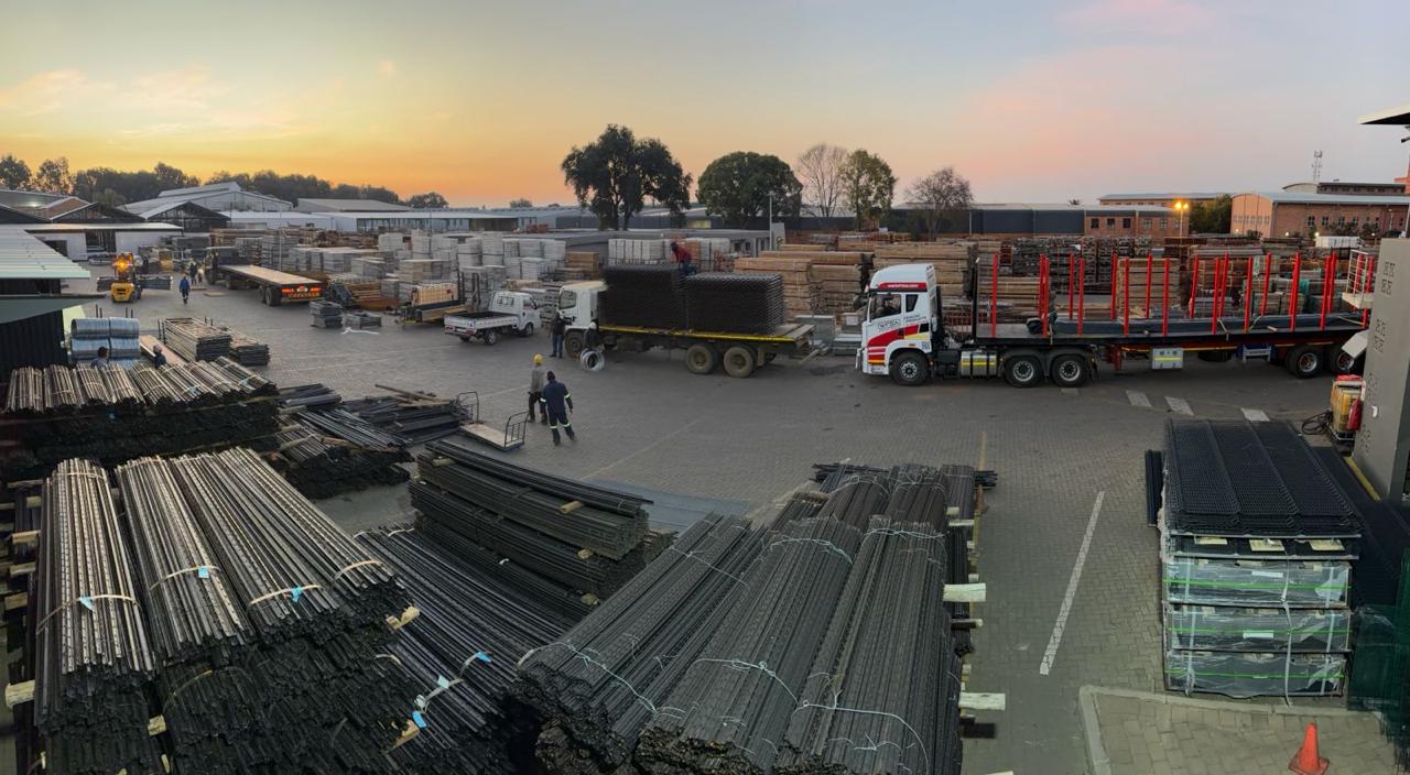 WFSA materials yard and distribution trucks